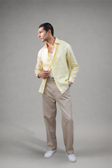 Cotton-Twill Straight-Leg Trousers