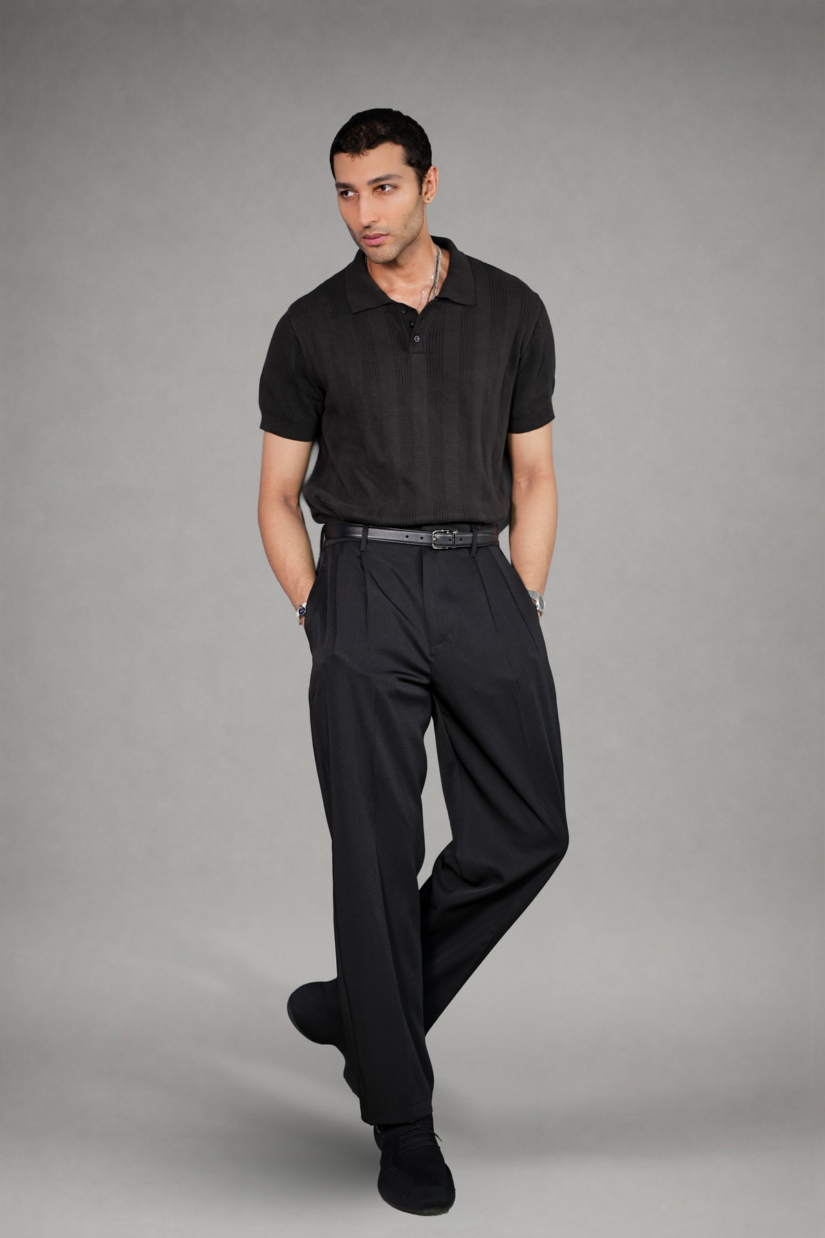 Double-Pleated High-Rise Trousers