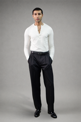 Cotton Slim Ribbed Henley