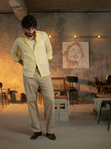Cotton-Twill Straight-Leg Trousers