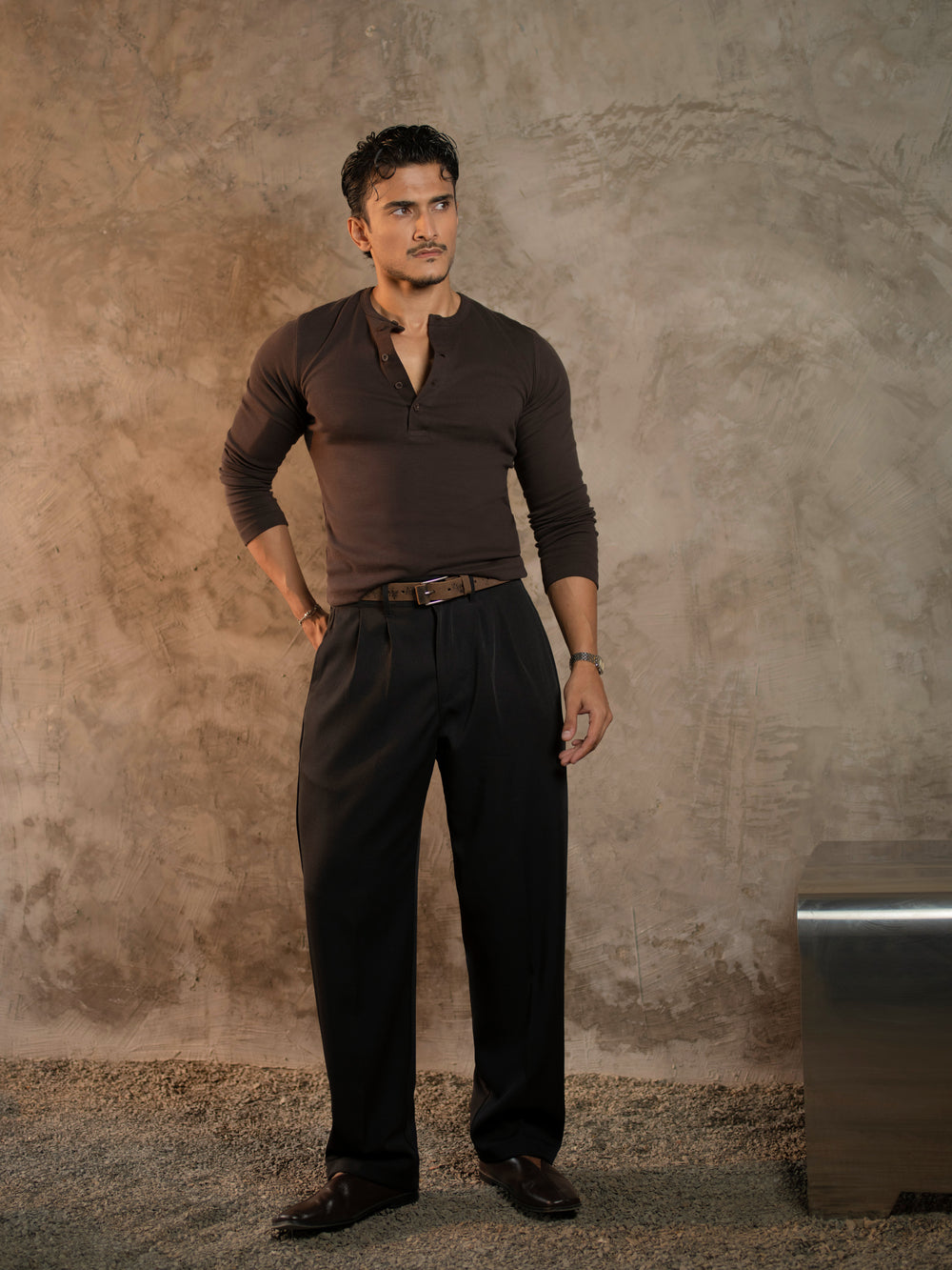 Double-Pleated High-Rise Trousers