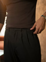 Double-Pleated High-Rise Trousers