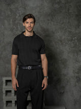 100% Cotton Textured-Stripe Knit Polo