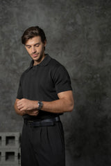 100% Cotton Textured-Stripe Knit Polo