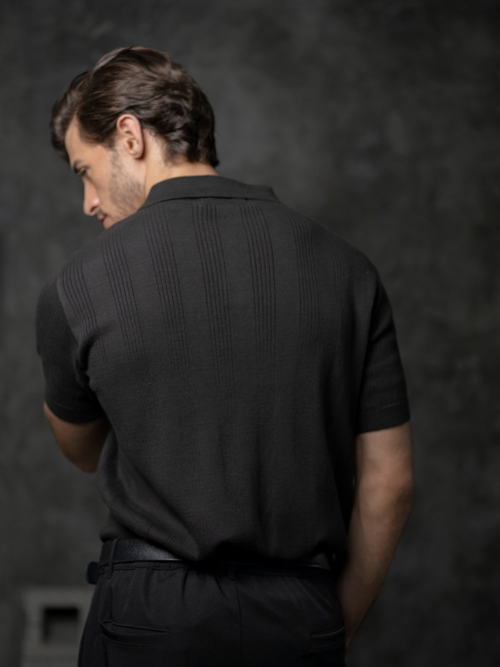 100% Cotton Textured-Stripe Knit Polo