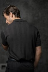 100% Cotton Textured-Stripe Knit Polo