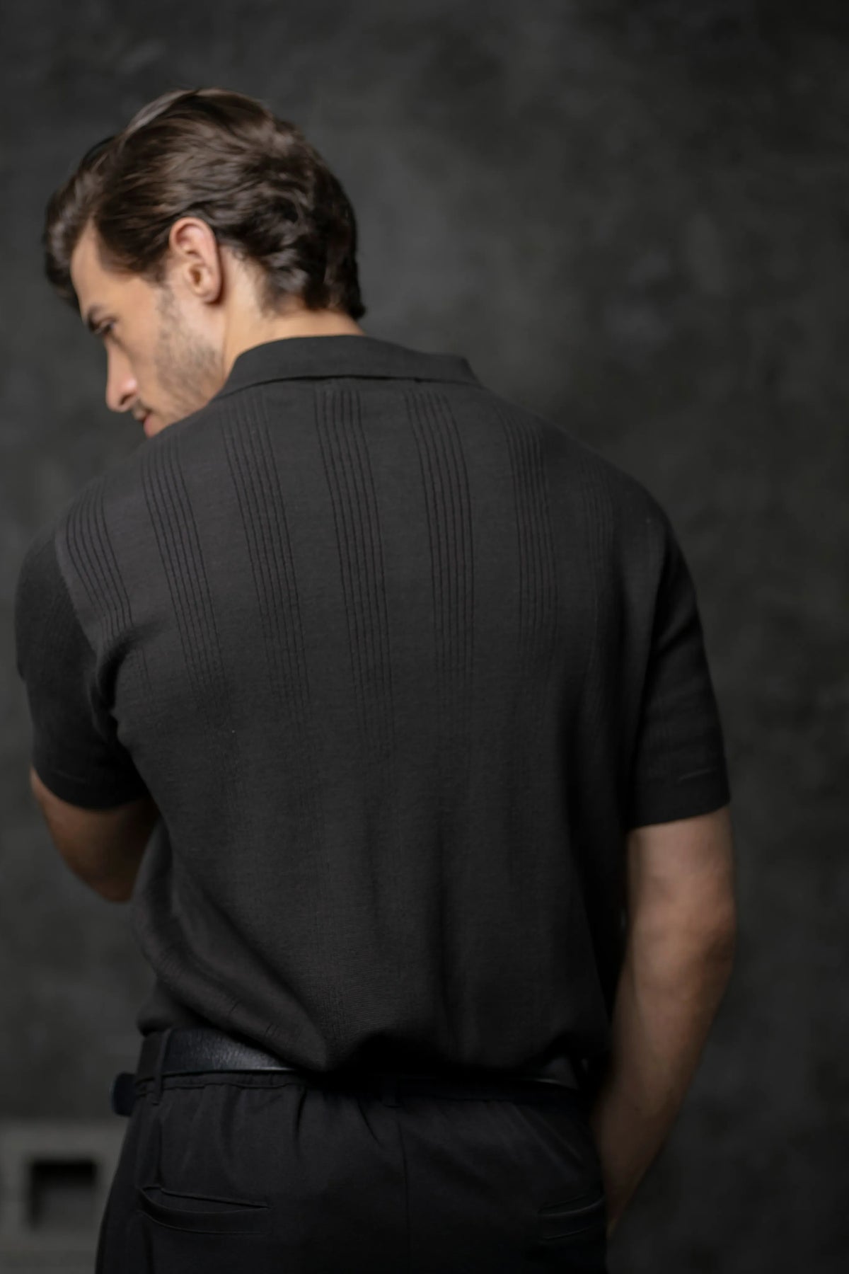 100% Cotton Textured-Stripe Knit Polo