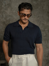 100% Cotton Cable-Knit Polo