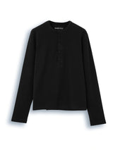 Cotton Slim Ribbed Henley