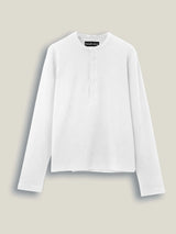 Cotton Slim Ribbed Henley