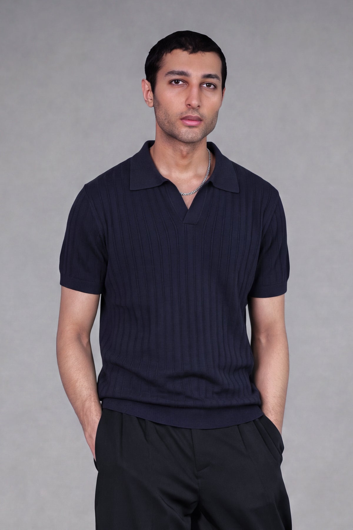 100% Cotton Cable-Knit Polo