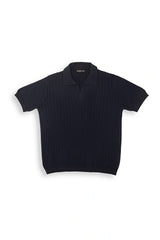 100% Cotton Cable-Knit Polo