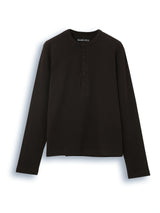 Cotton Slim Ribbed Henley
