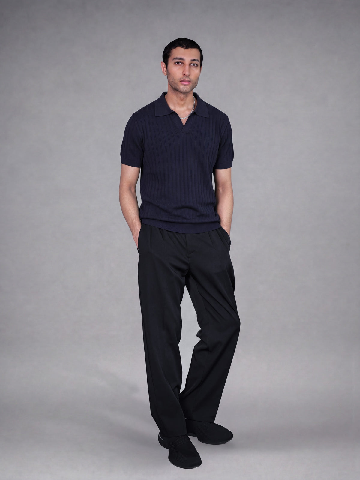 100% Cotton Cable-Knit Polo