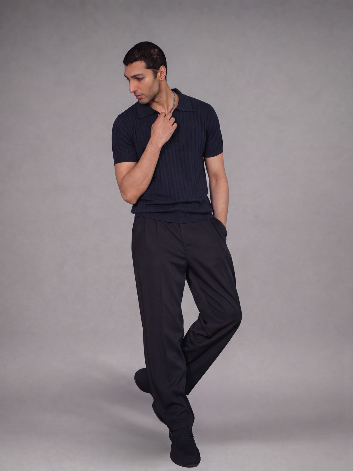 100% Cotton Cable-Knit Polo