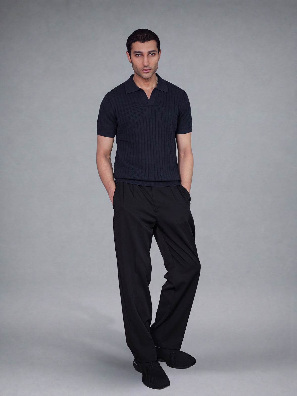 100% Cotton Cable-Knit Polo