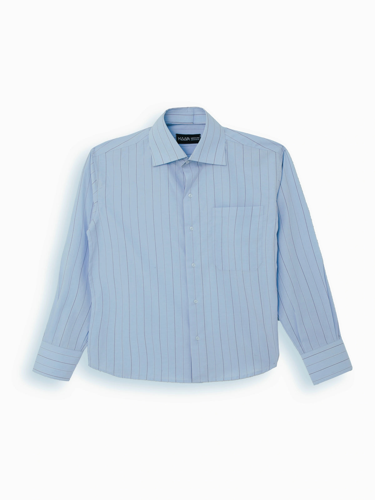 Long Collar Pinstripe Cropped Shirt