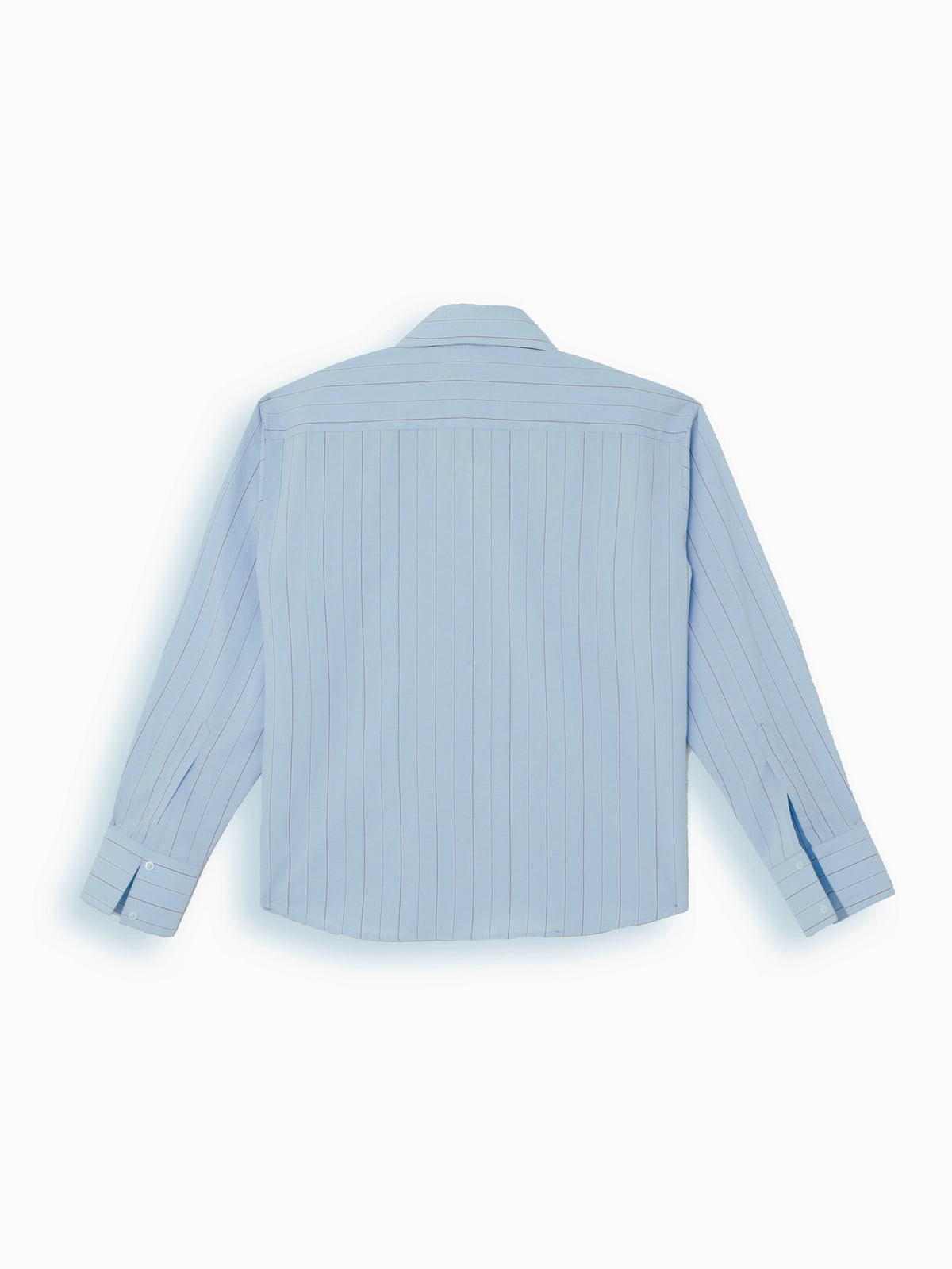 Long Collar Pinstripe Cropped Shirt