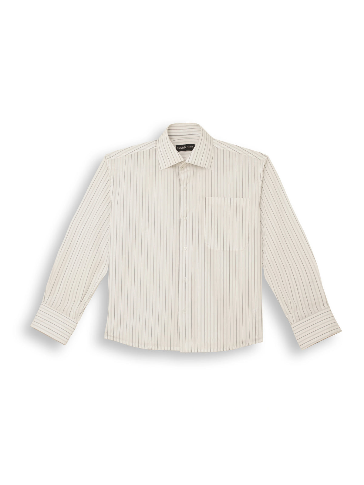 Long Collar Pinstripe Cropped Shirt