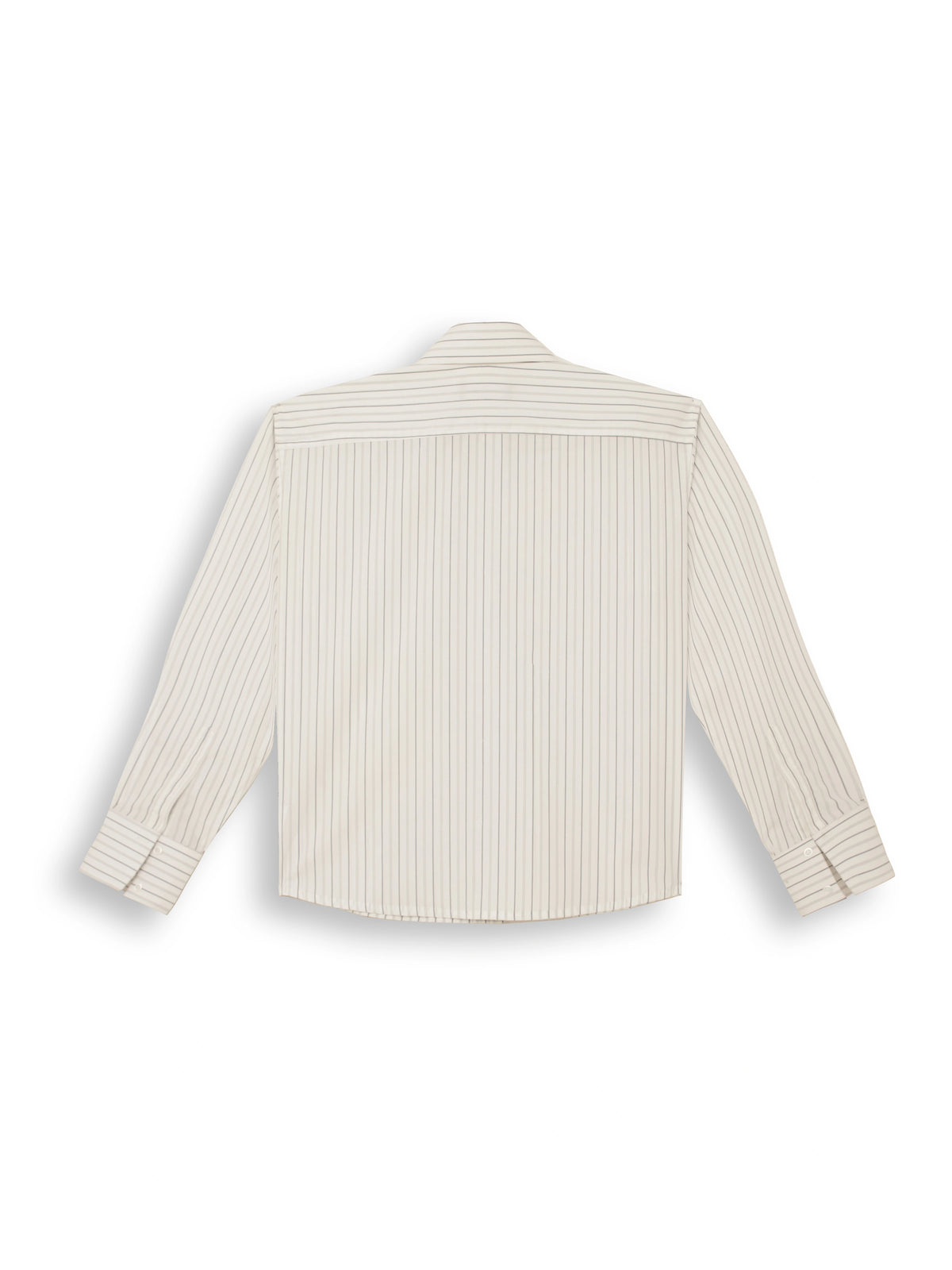 Long Collar Pinstripe Cropped Shirt